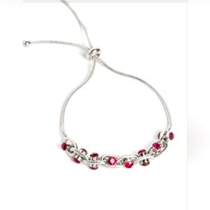 Fushia Rhinestone Snake Chain Bracelet